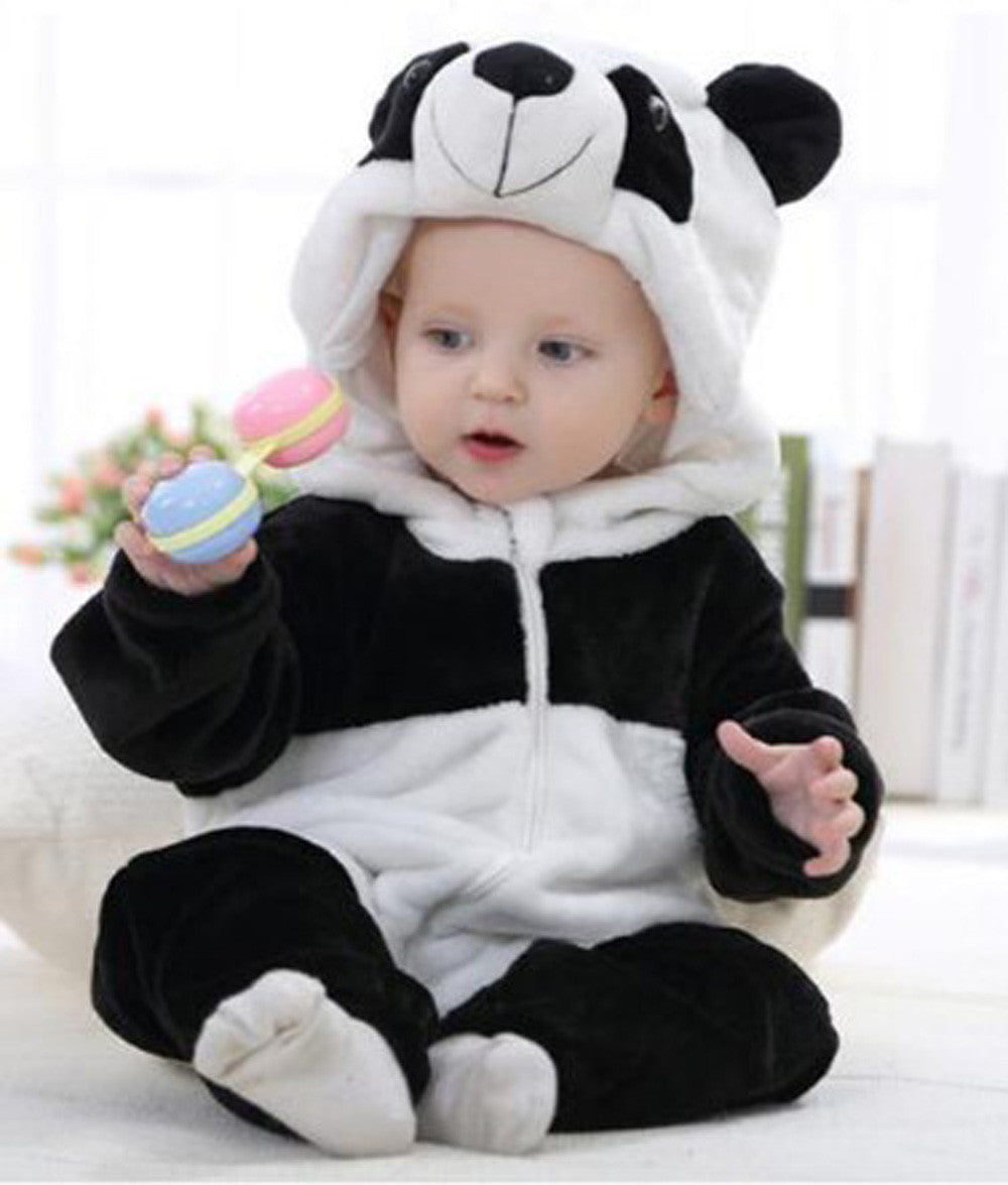 2017 Infant Romper Baby Boys Girls Jumpsuit New born Bebe Clothing Hooded Toddler Baby Clothes Cute Panda Romper Baby Costumes